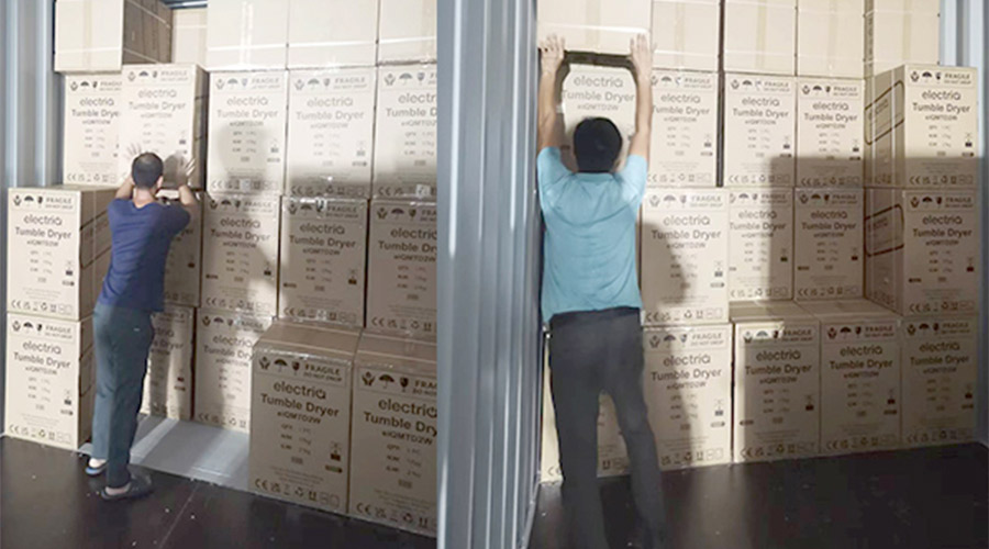 講效率！快速完成英國客戶Electriq衣物烘干機(jī)裝柜出貨任務(wù)