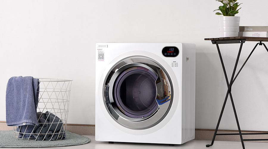 自然晾曬過的衣物灰塵多，家用衣物烘干機烘衣更干凈！